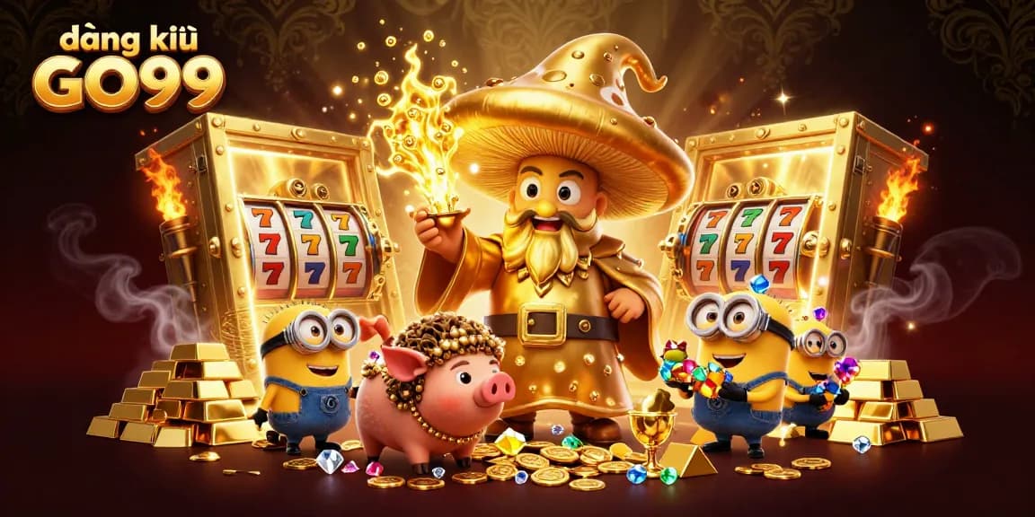 Experience the magic of đăng ký GO99 with a captivating 3D illustration showcasing treasures and gambling excitement.