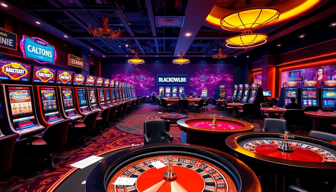 Experience the excitement of BLACKOWL88 with vibrant slot machines and interactive gaming.