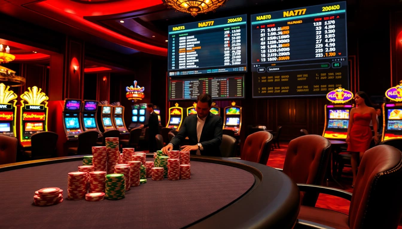 Experience the excitement of betting at NA777 with vibrant casino games and professional dealers.
