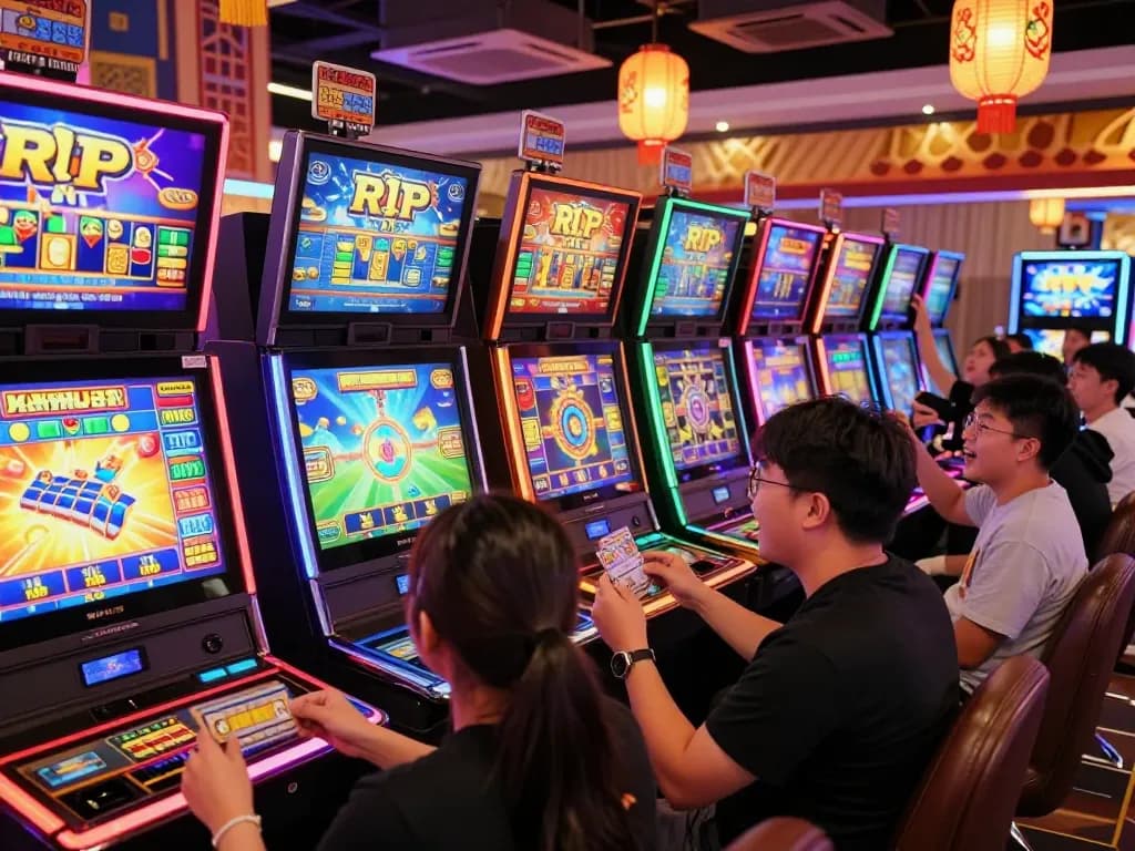 Pengalaman bermain yang mendebarkan dengan mesin slot data RTP Mahjong Ways dan pemain merayakan kemenangan.