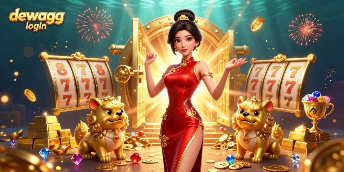 Experience the winning thrill with dewagg login in this vibrant casino scene, showcasing incredible slot action.