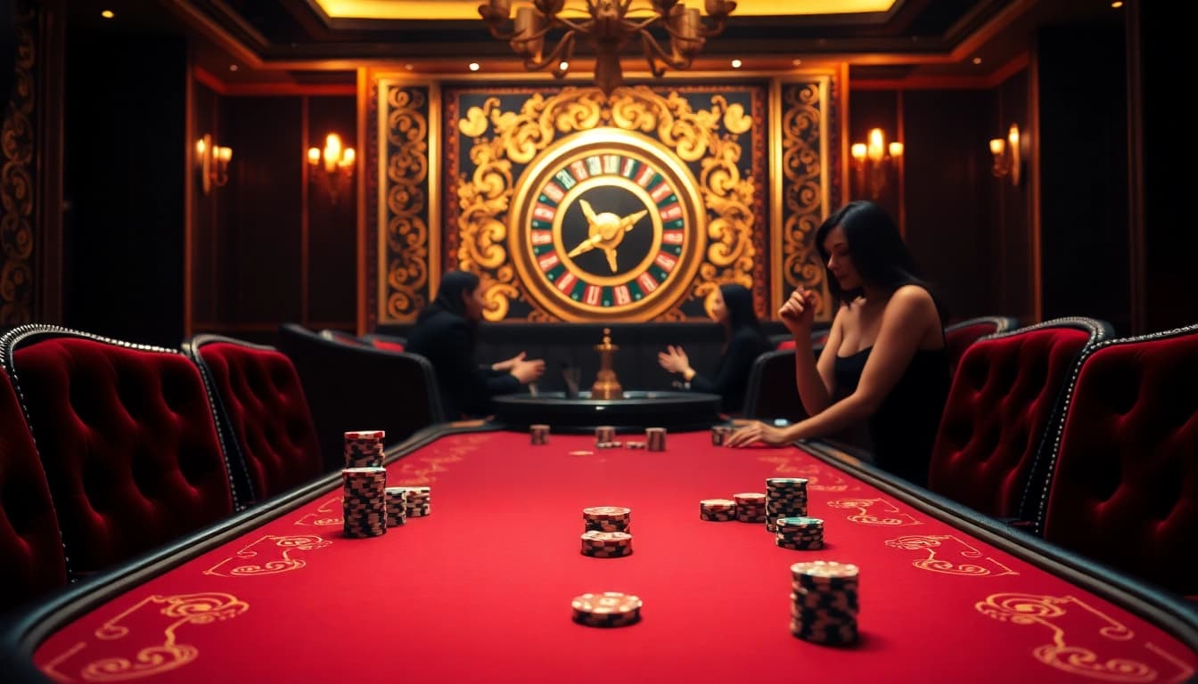 Play poker online by logging into idn poker apk at a luxurious casino setting.