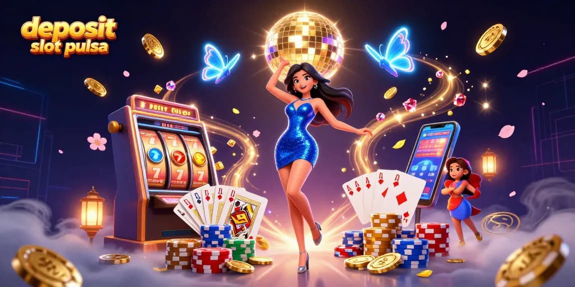 Experience the thrill of deposit slot pulsa with vibrant 3D casino elements and a dazzling atmosphere.