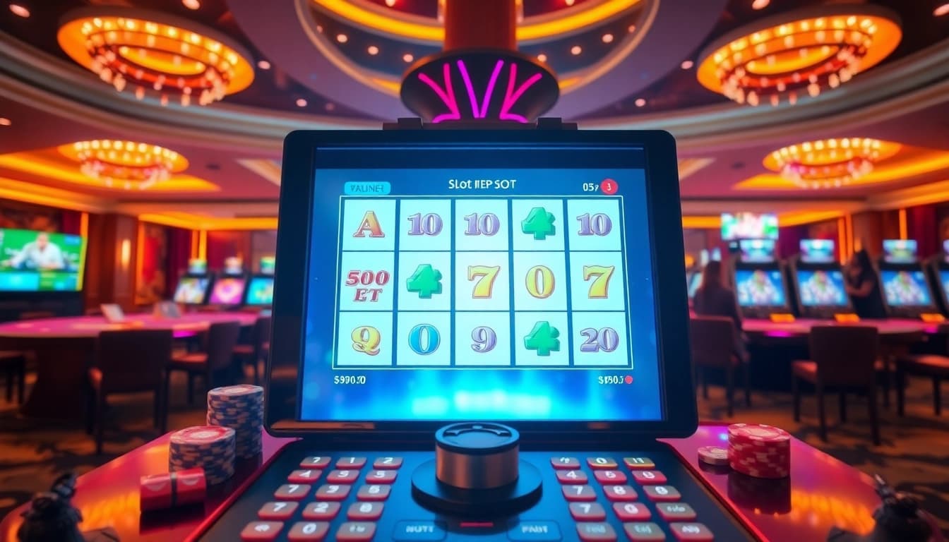 Play thrilling slot deposit pulsa telkomsel games with a vibrant casino atmosphere and ready-to-win slot machines.