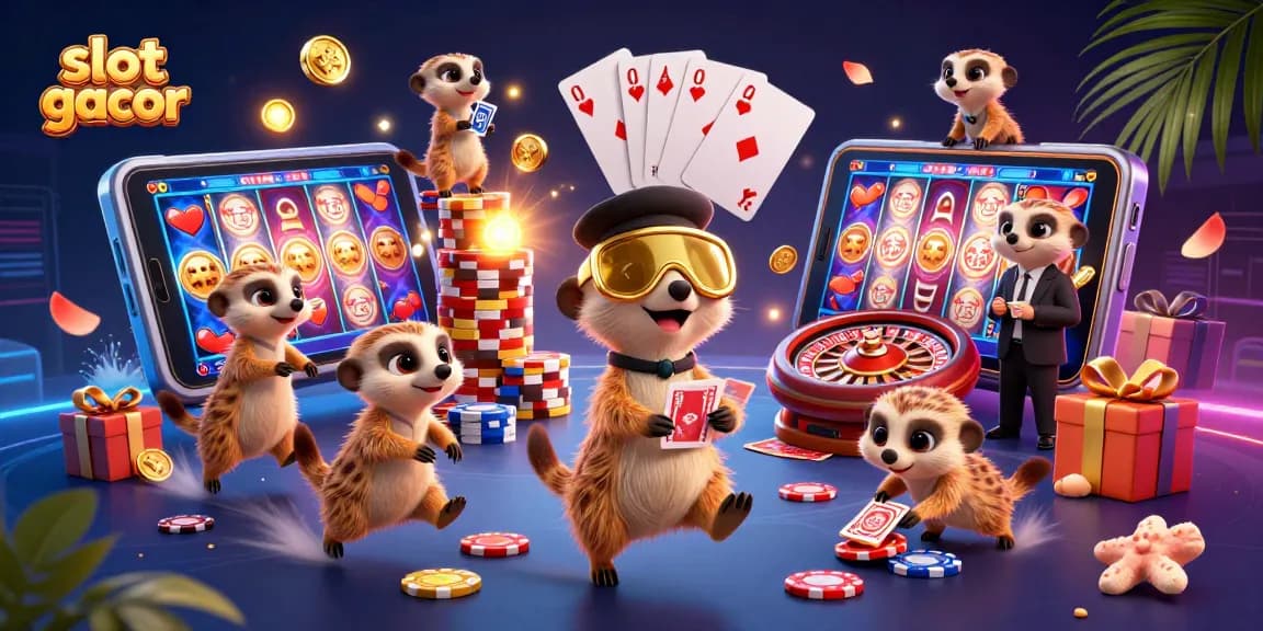 Experience excitement with slot gacor as meerkats run their vibrant casino operation.