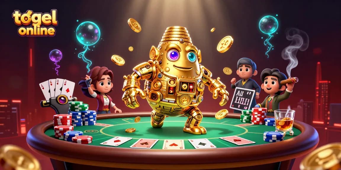 Temukan keseruan bermain togel online dengan karakter unik dalam ilustrasi kasino 3D.