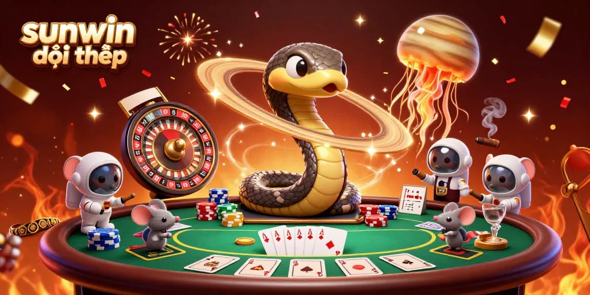 Engage with sunwin đổi thưởng as tiny astronauts bet on a vibrant roulette in a cosmic casino scene.