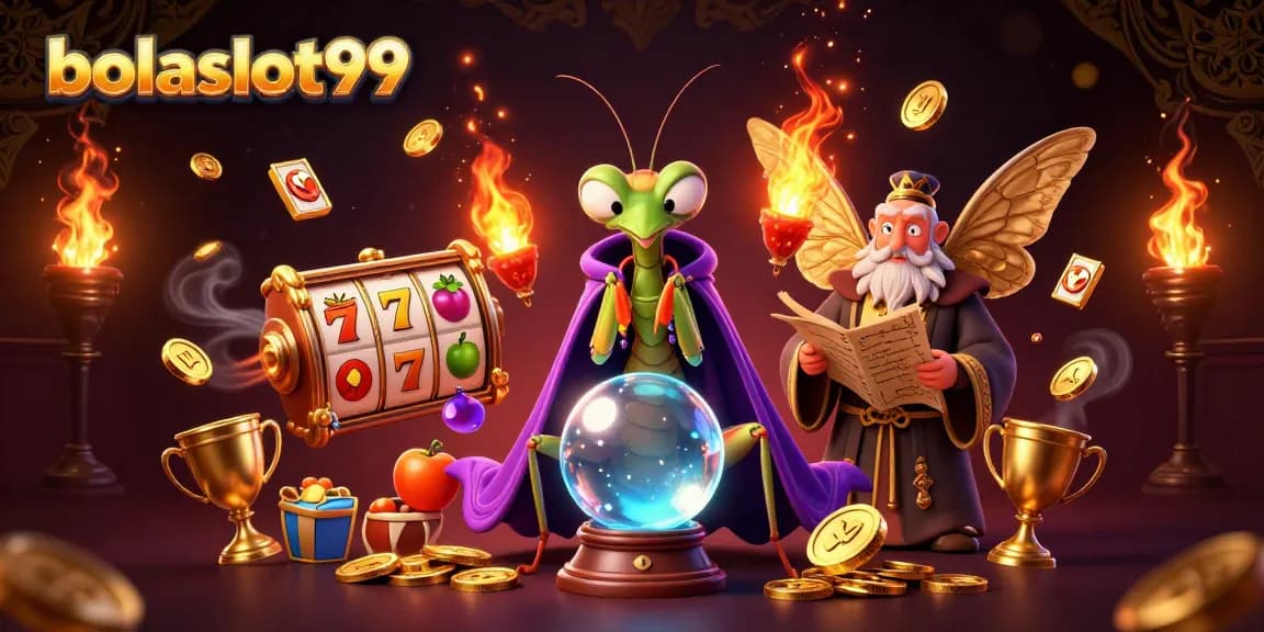 Experience thrill with bolaslot99 in this vibrant, detailed casino scene of fortune and luck.