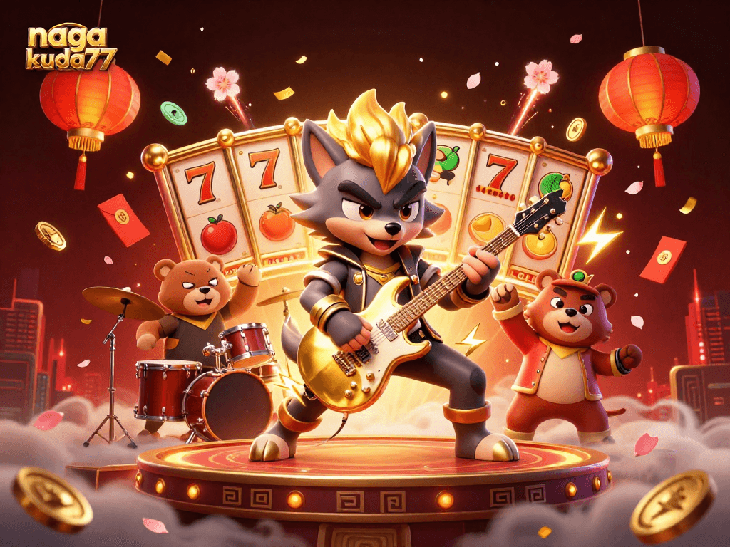 Menangkan hadiah di naga kuda77 saat bermain slot online dengan desain yang menarik, simbol keberuntungan dan warna cerah.