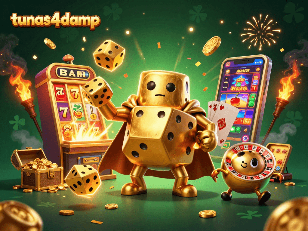 Experience thrilling gameplay with tunas4damp's dynamic gaming universe featuring vibrant characters and engaging casino elements.