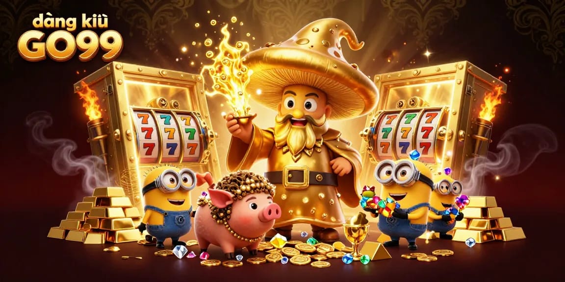 Experience the magic of đăng ký GO99 with a captivating 3D illustration showcasing treasures and gambling excitement.