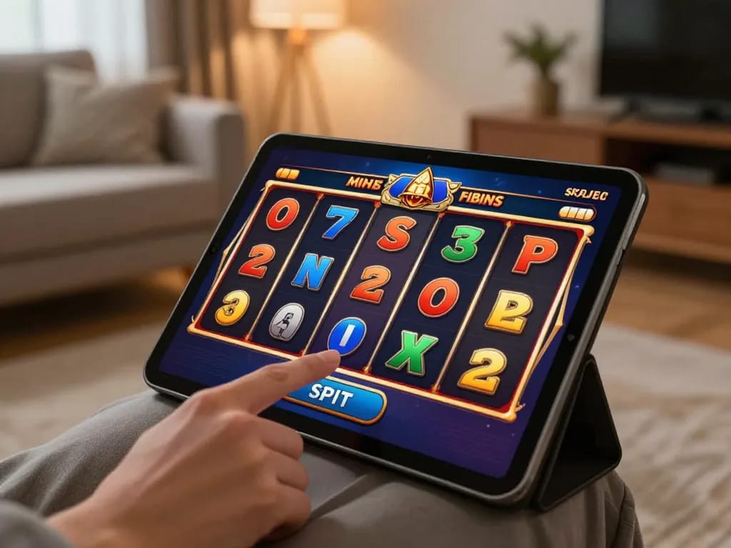 Momen menarik saat pengguna menekan spin di slot online ONDEL4D, menyoroti permainan yang cerah