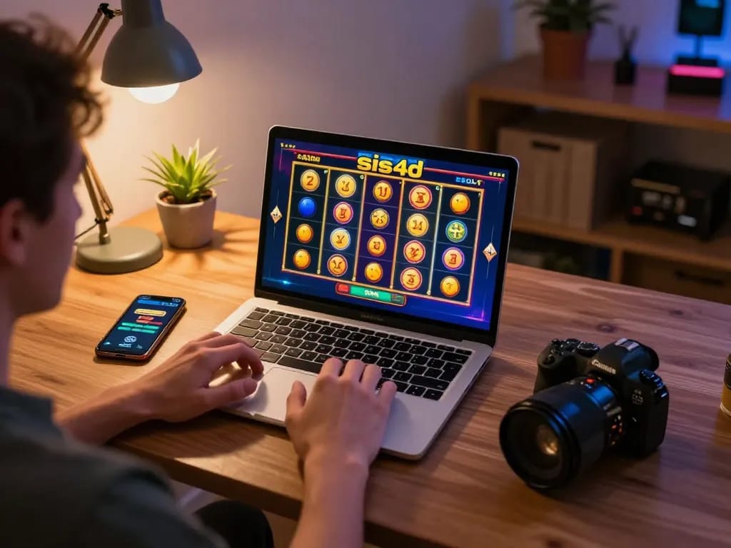Experience the thrill of sis4d online slots with an engaging home gaming setup.