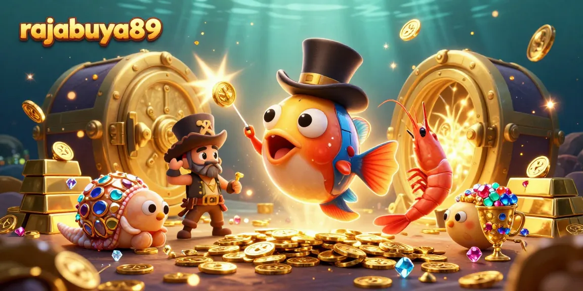 Experience the thrill of rajabuya89 as characters dive into a treasure-filled underwater scene, attracting fortune.