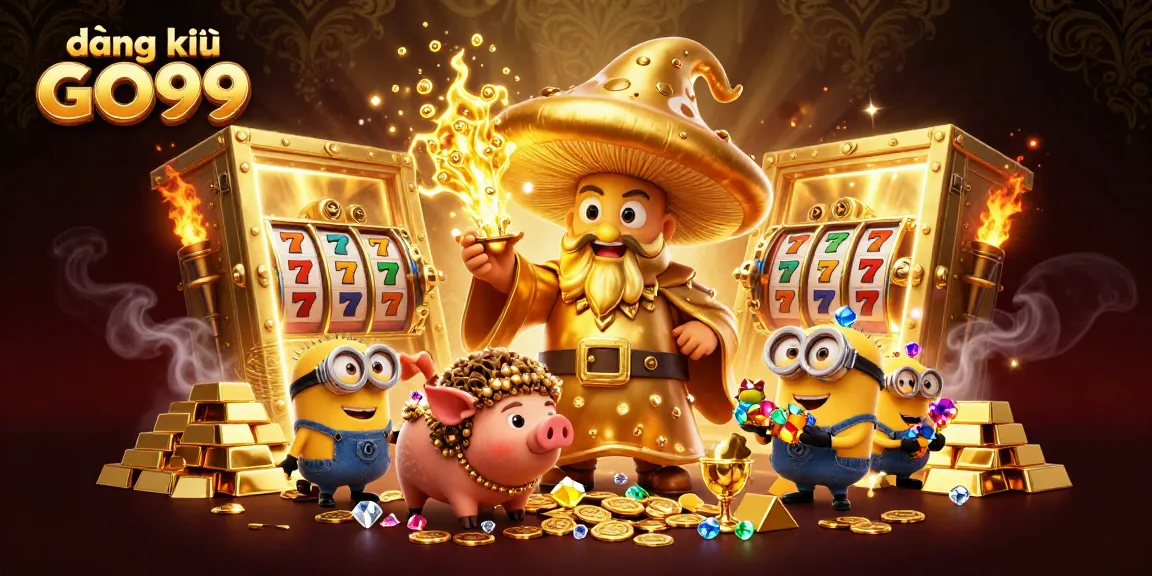 Experience the magic of đăng ký GO99 with a captivating 3D illustration showcasing treasures and gambling excitement.