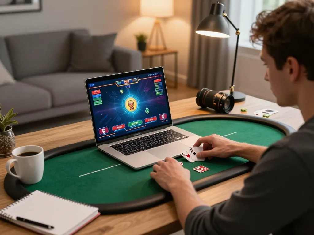 Người chơi tận hưởng poker chiến thuật tại CLB B52 trong một không gian chơi game ấm cúng.