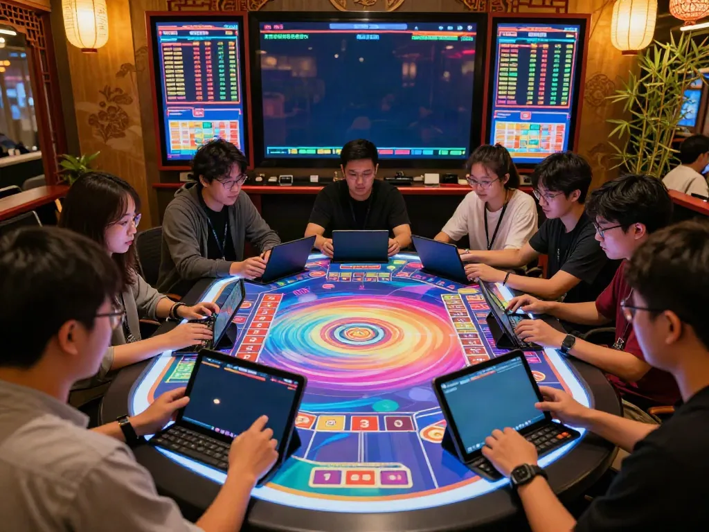 Exciting Togel gaming scene featuring rajabandot data analysis and engaged players in a modern environment.