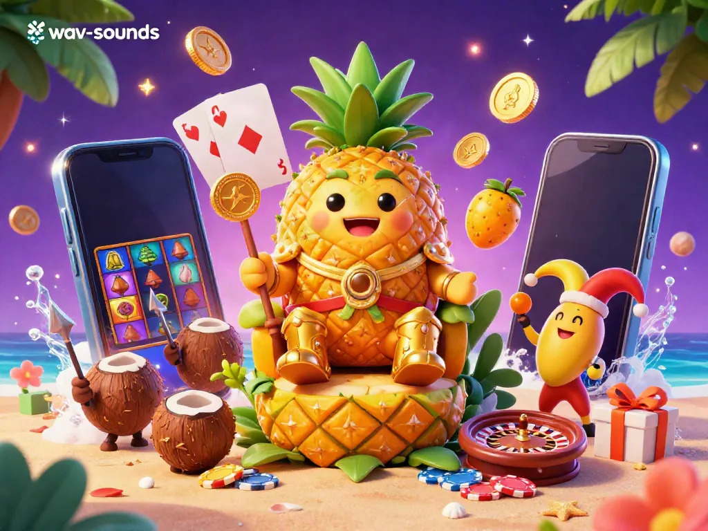 Bermain slot yang seru dengan wav-sounds di kasino pantai, raja nanas, dan badak dengan karakter lucu.