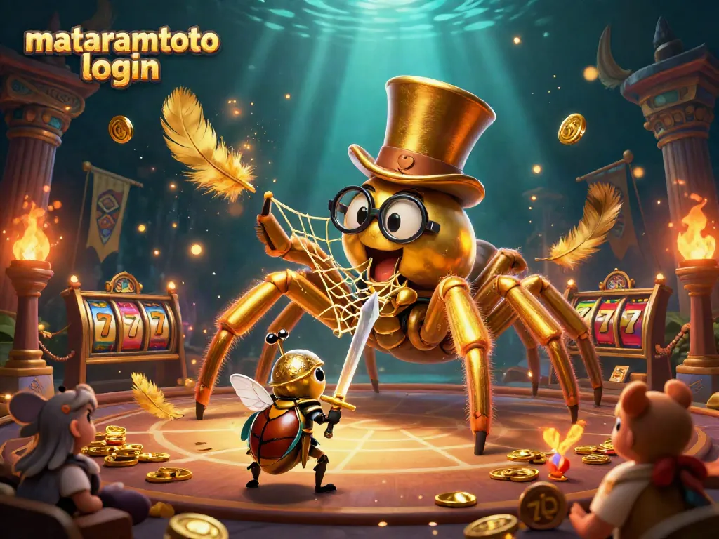 Experience mataramtoto login with thrilling slot reels and daring characters in an engaging casino scene.