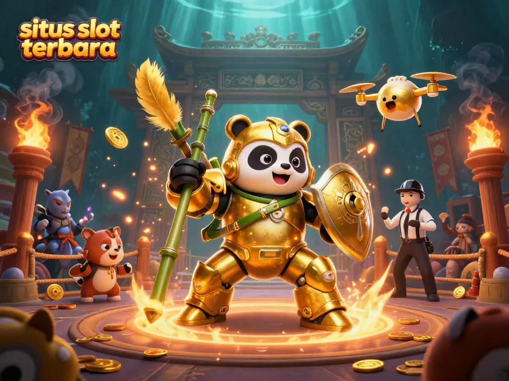 Experience situs slot terbaru in a vibrant 3D illustration featuring thrilling casino elements.