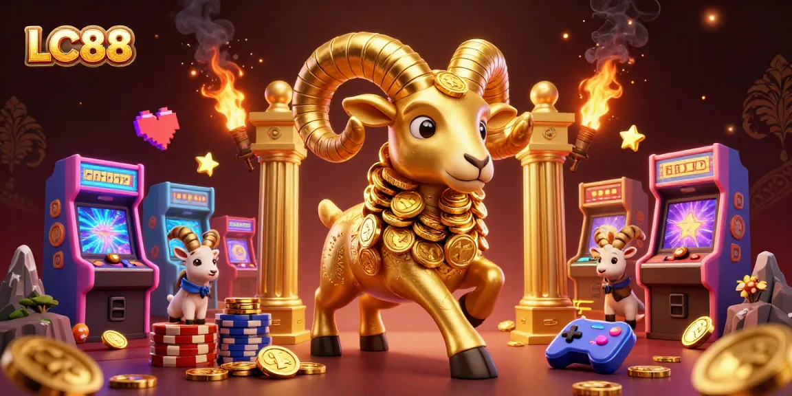 LC88 challenges players to win with a golden ram amidst arcade games, combining gaming and casino action.