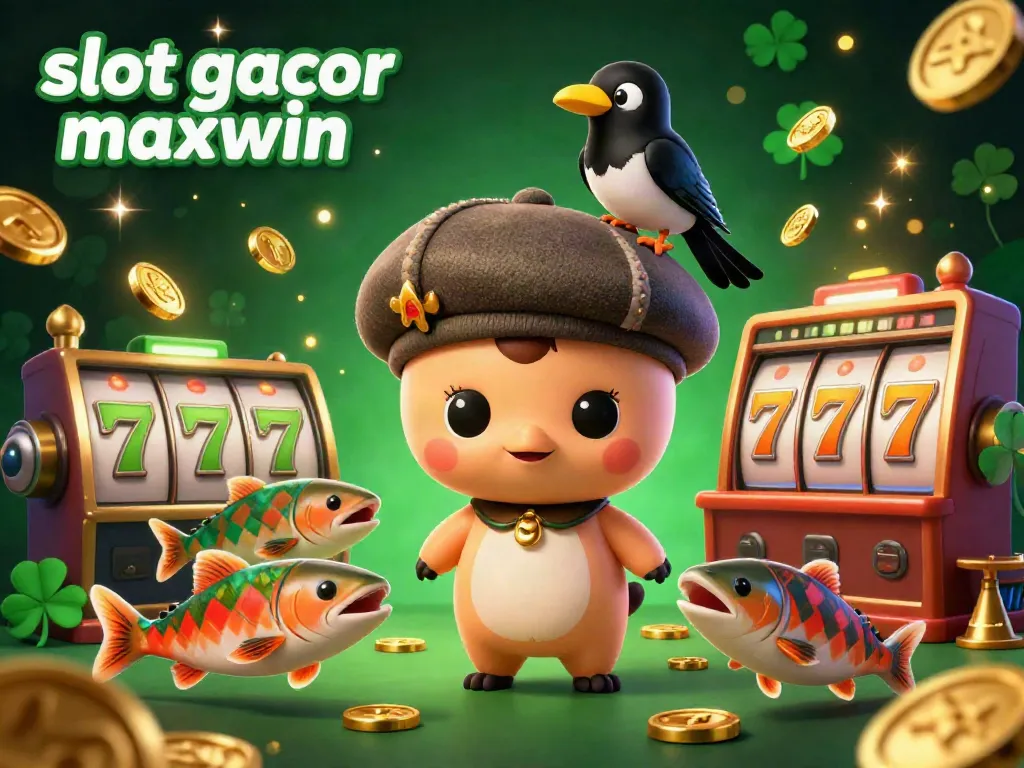 Experience thrilling action with slot gacor maxwin as cartoon characters celebrate in a vibrant casino.
