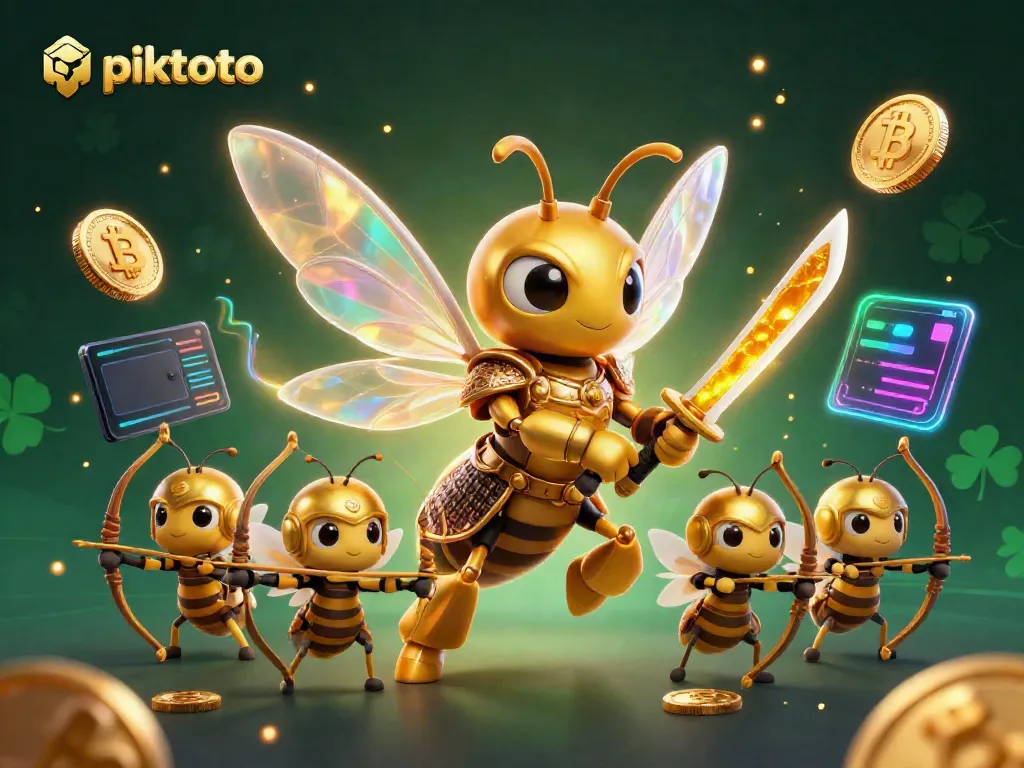 Join the exciting world of piktoto with a stunning casino-themed illustration featuring crypto elements.