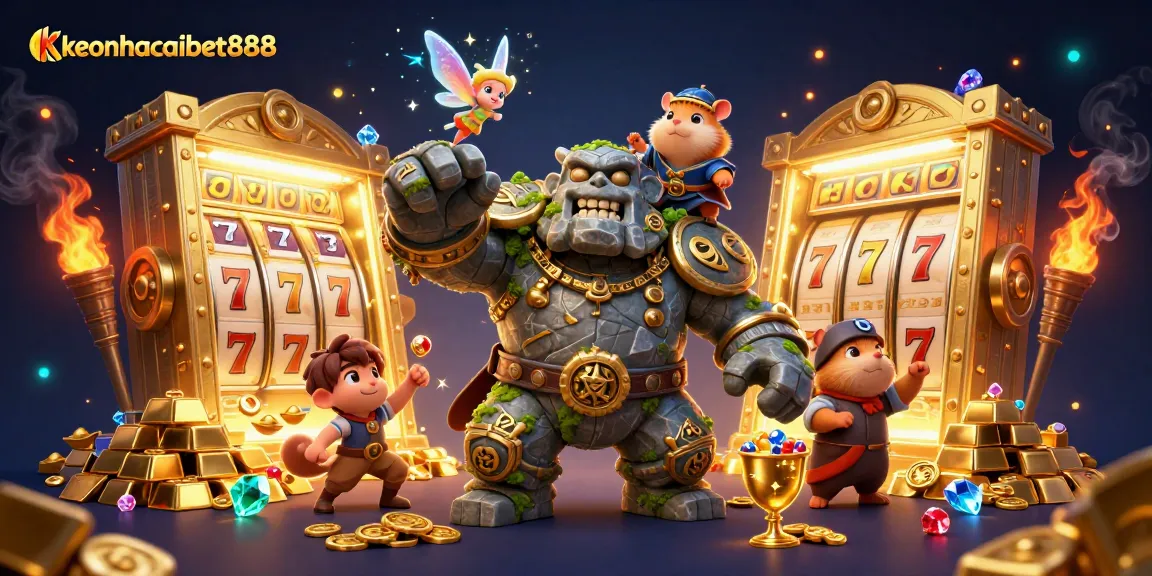 Engage with keonhacaibet888 while spinning slots, encountering treasures and enchanting characters.