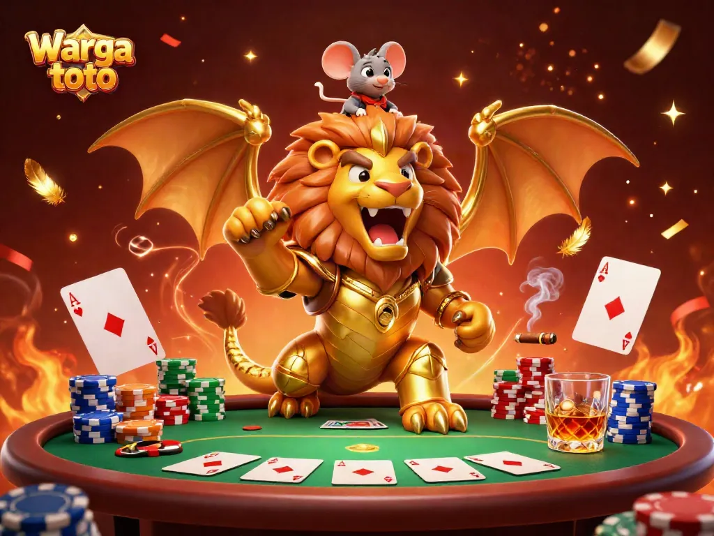 Warga toto menyajikan suasana penuh kemeriahan dengan makhluk chimera dan elemen permainan poker yang mengesankan.