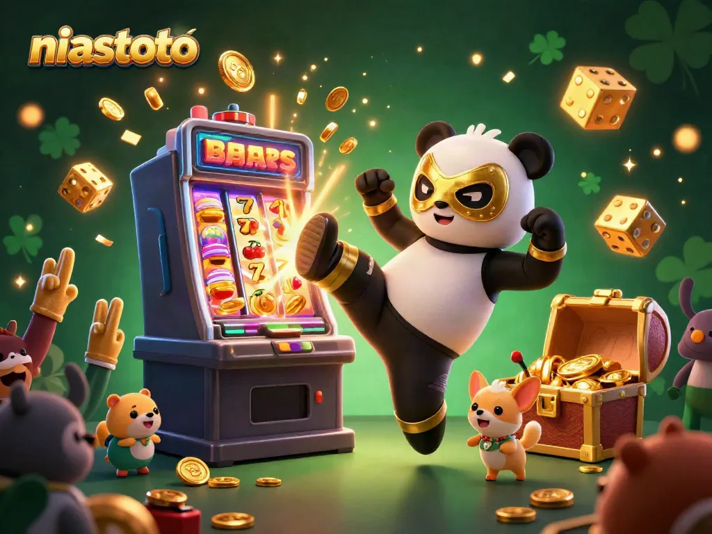 Experience the excitement of niastoto with animated characters celebrating a casino jackpot