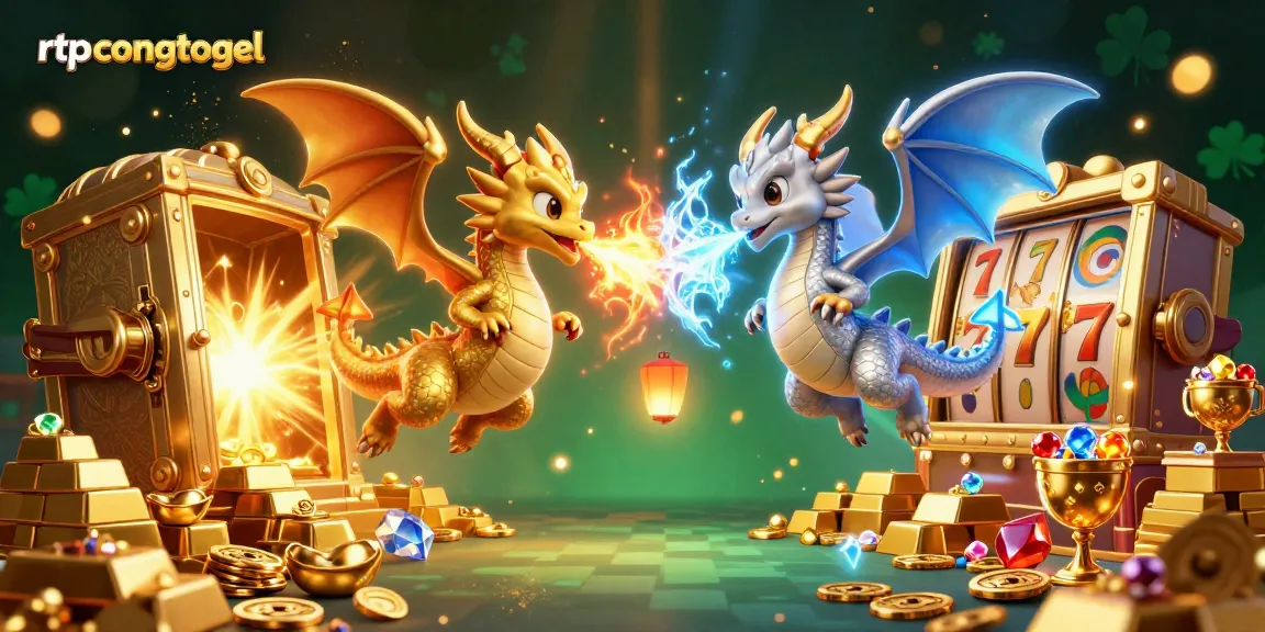 Engage with rtpcongtogel through thrilling dragons amidst a casino treasure scene.