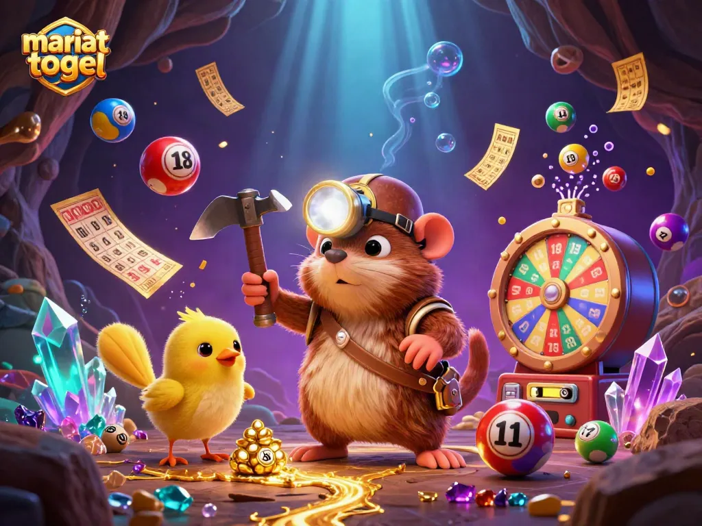 Join mariatogel for an exciting lottery adventure with colorful bouncing balls and golden treasures.