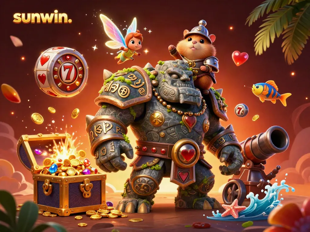 Experience thrilling gameplay with sunwin. featuring vibrant characters and dynamic casino elements.