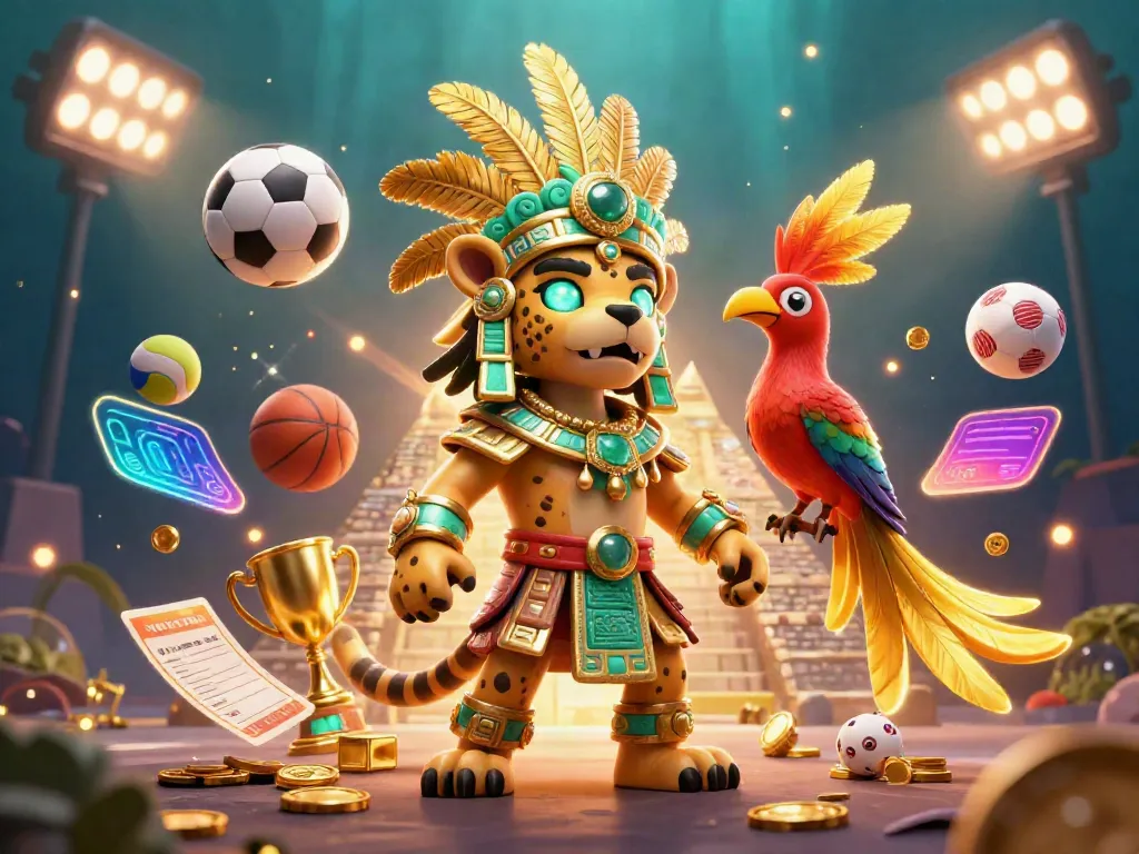 TUTITOTO showcases thrilling sports betting with vibrant characters and dynamic elements illustrating casino excitement.