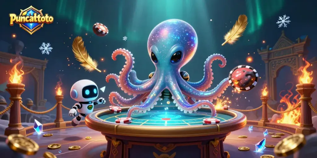 Puncaktoto menawarkan pengalaman bermain poker intergalaksi dengan alien dan robot di meja holografik.