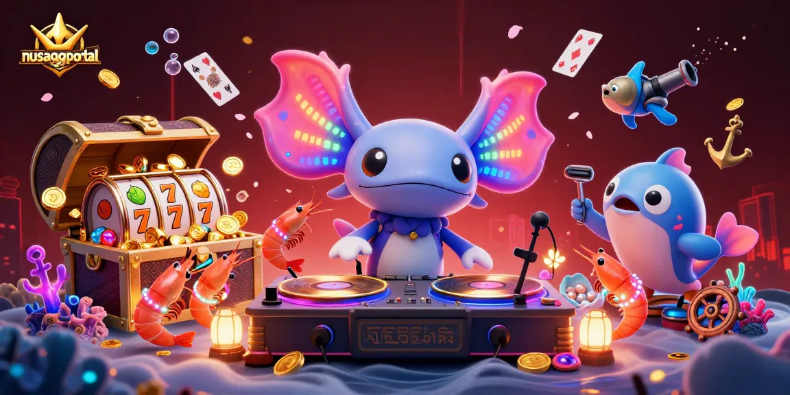 Experience exciting games at nusaggportal with a vibrant underwater casino scene featuring colorful elements and characters.