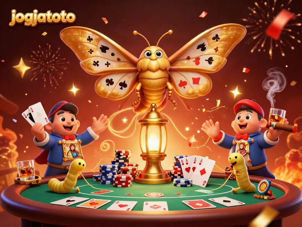 Experience jogjatoto's thrilling gaming world with a vibrant casino scene illustration.